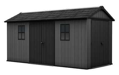Newton Plus Dual Entry Shed 15x7.5ft - Grey